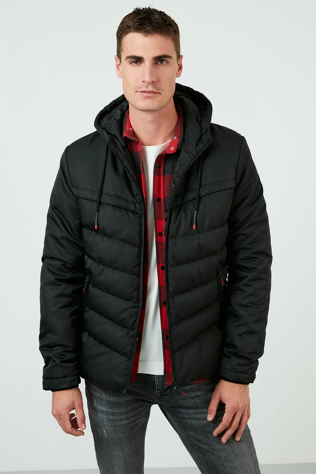 Buratti Slim Fit Kapüşonlu Cepli % 100 Pamuk Erkek Mont 5712070 SİYAH-SİYAH