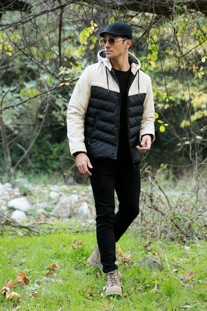 Buratti Slim Fit Kapüşonlu Cepli % 100 Pamuk Erkek Mont 5712070 TAŞ