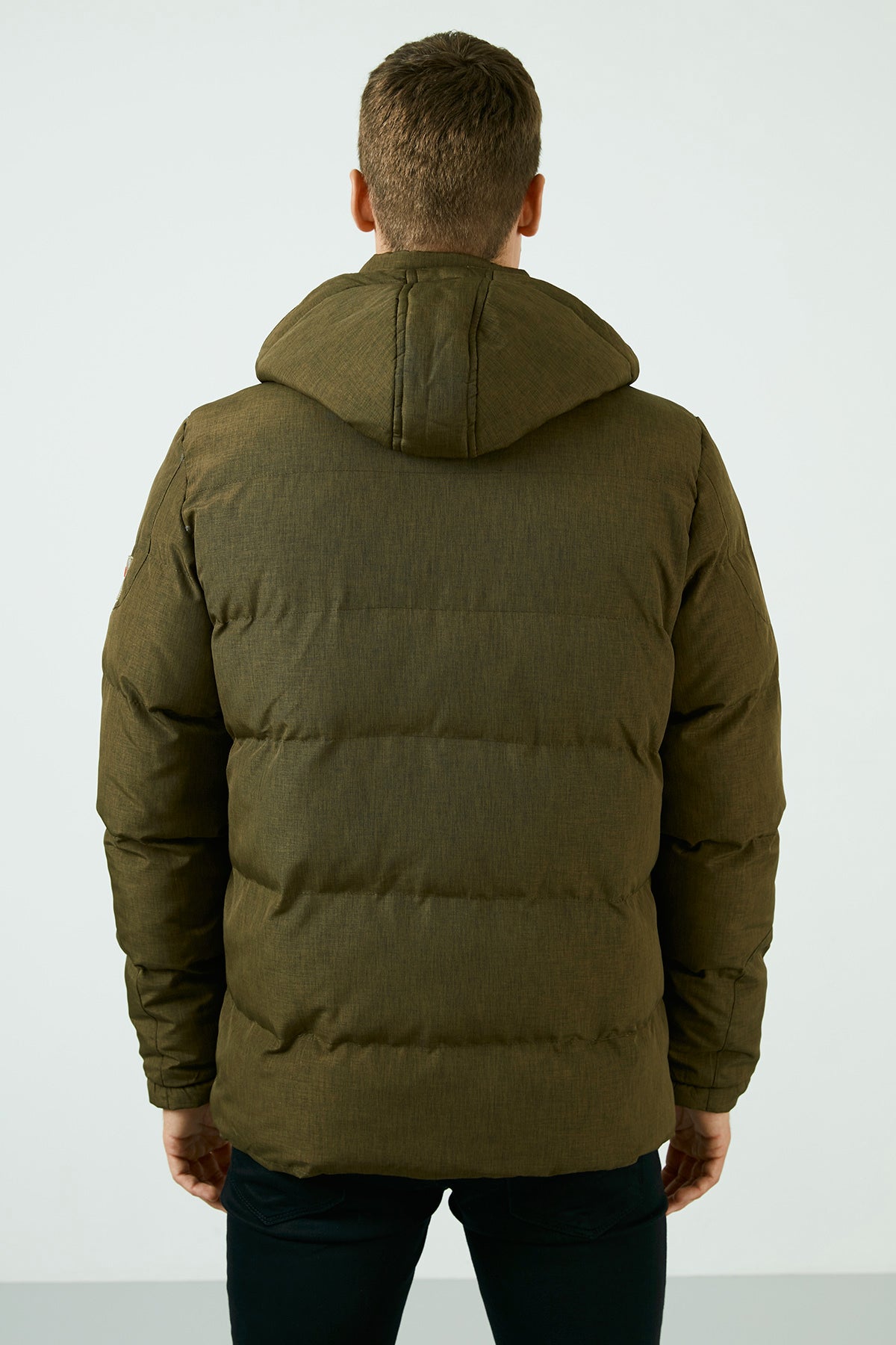 Buratti Peluş Astarlı Çıkarılabilir Kapüşonlu % 100 Pamuk Slim Fit Erkek Mont 571741 HAKİ