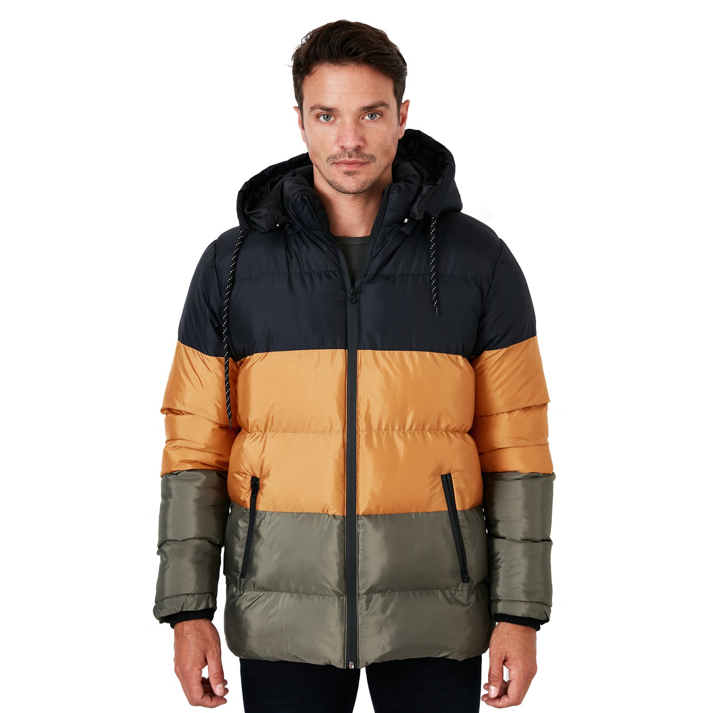 Buratti Slim Fit Çıkarılabilir Kapüşonlu Şişme Erkek Mont 5761090 Lacivert-Taba-Haki