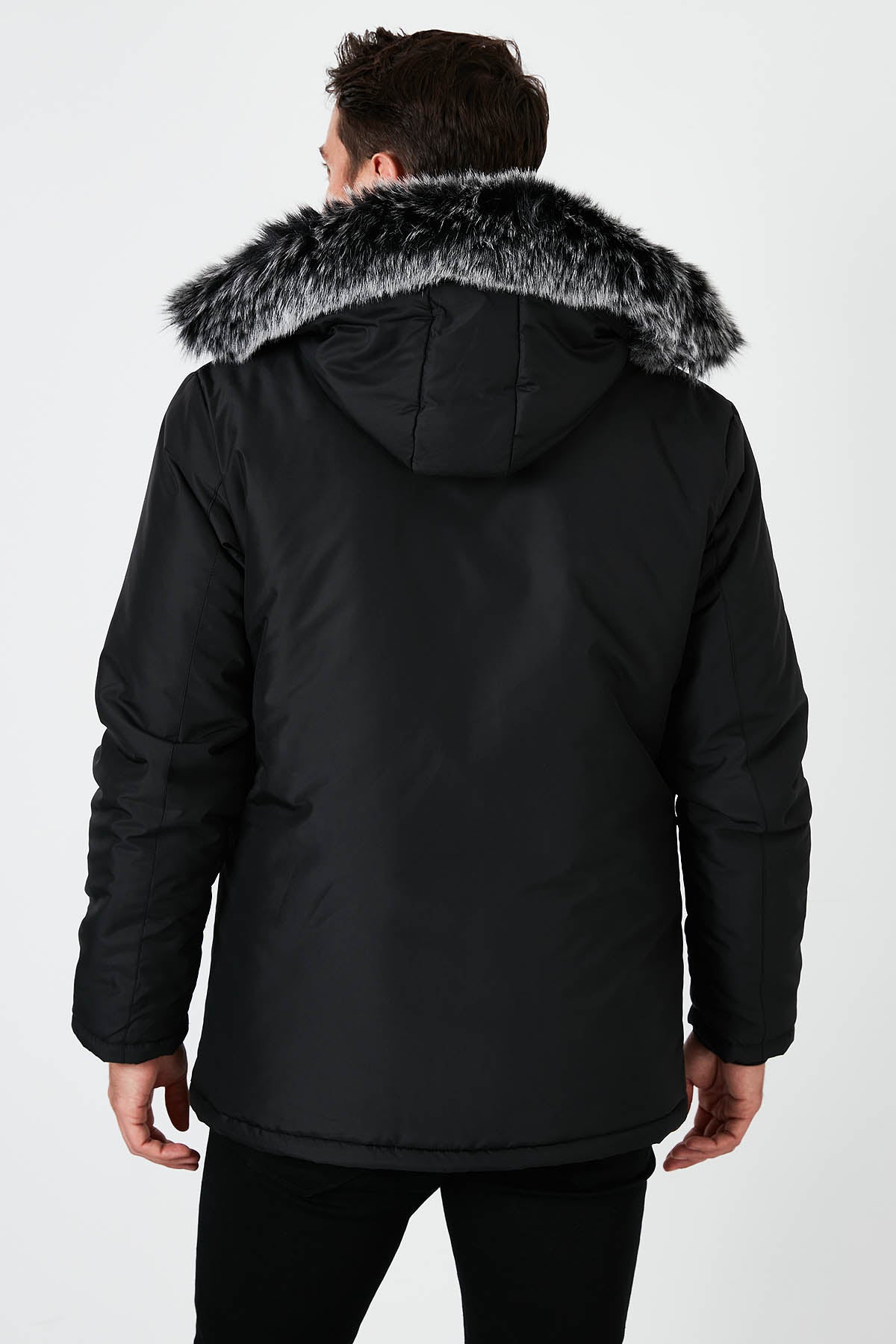 Buratti Slim Fit Çıkarılabilir Kapüşonlu Cepli Erkek Mont 5761100 SİYAH
