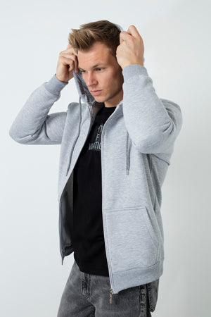 Buratti Pamuklu Cepli Kapüşonlu Şardonlu Slim Fit Kışlık Erkek Sweat 5827001 GRİ MELANJ