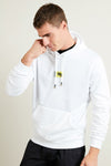 Buratti Slim Fit Kanguru Cepli Kapüşonlu Şardonlu Kışlık Erkek Sweat 5896589 BEYAZ