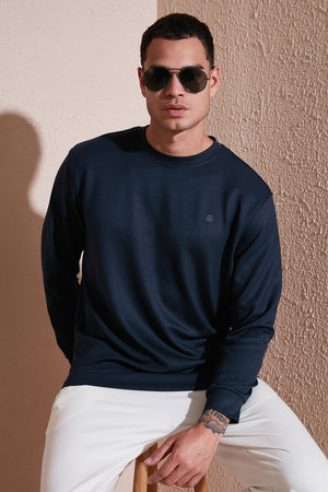 Buratti Regular Fit Bisiklet Yaka Uzun Kollu Erkek Sweat 5901066 LACİVERT