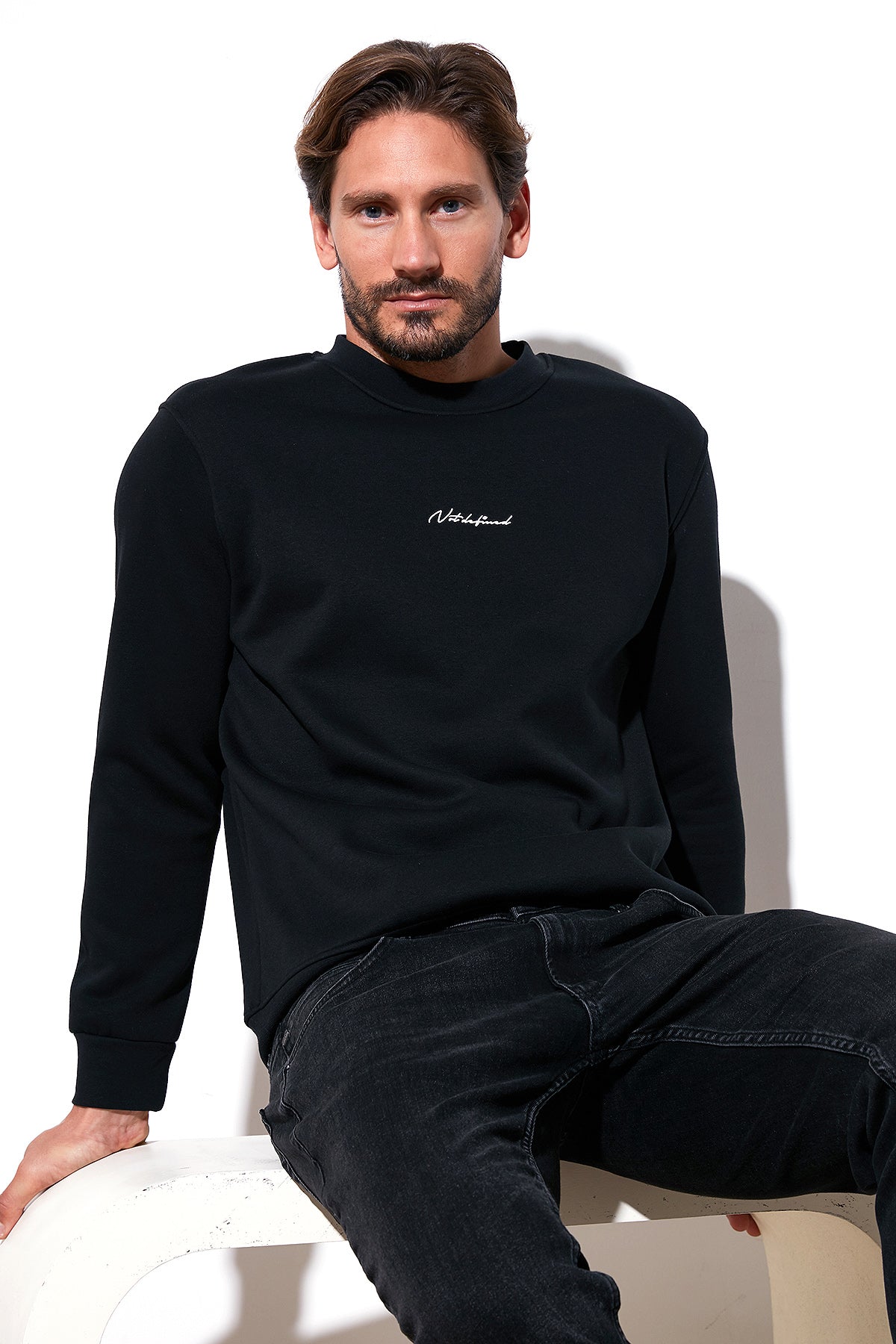 Buratti Pamuklu Regular Fit Bisiklet Yaka Erkek Sweat 59050121 SİYAH