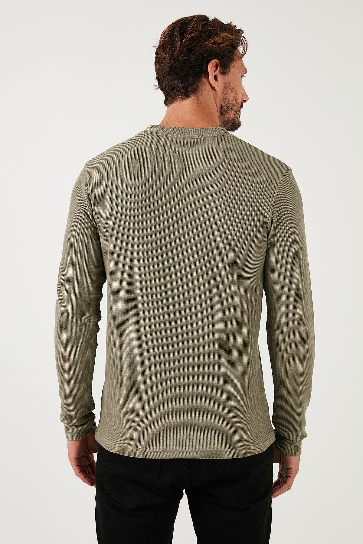 Buratti Pamuklu Bisiklet Yaka Slim Fit Basic Erkek Sweat 5905073 Vizon Yeşili