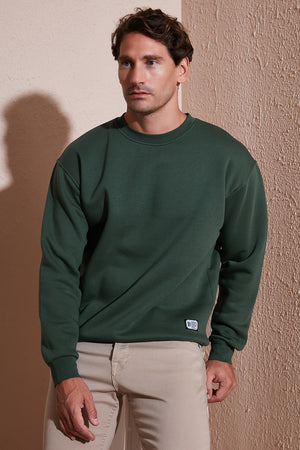 Buratti Regular Fit Bisiklet Yaka Pamuklu İçi Tüylü Yumuşak Şardonlu Erkek Sweat 5905255 NEFTİ