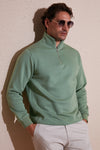 Buratti Pamuklu Regular Fit Yarım Fermuarlı Dik Yaka Erkek Sweat 59052592 ELMA YEŞİLİ