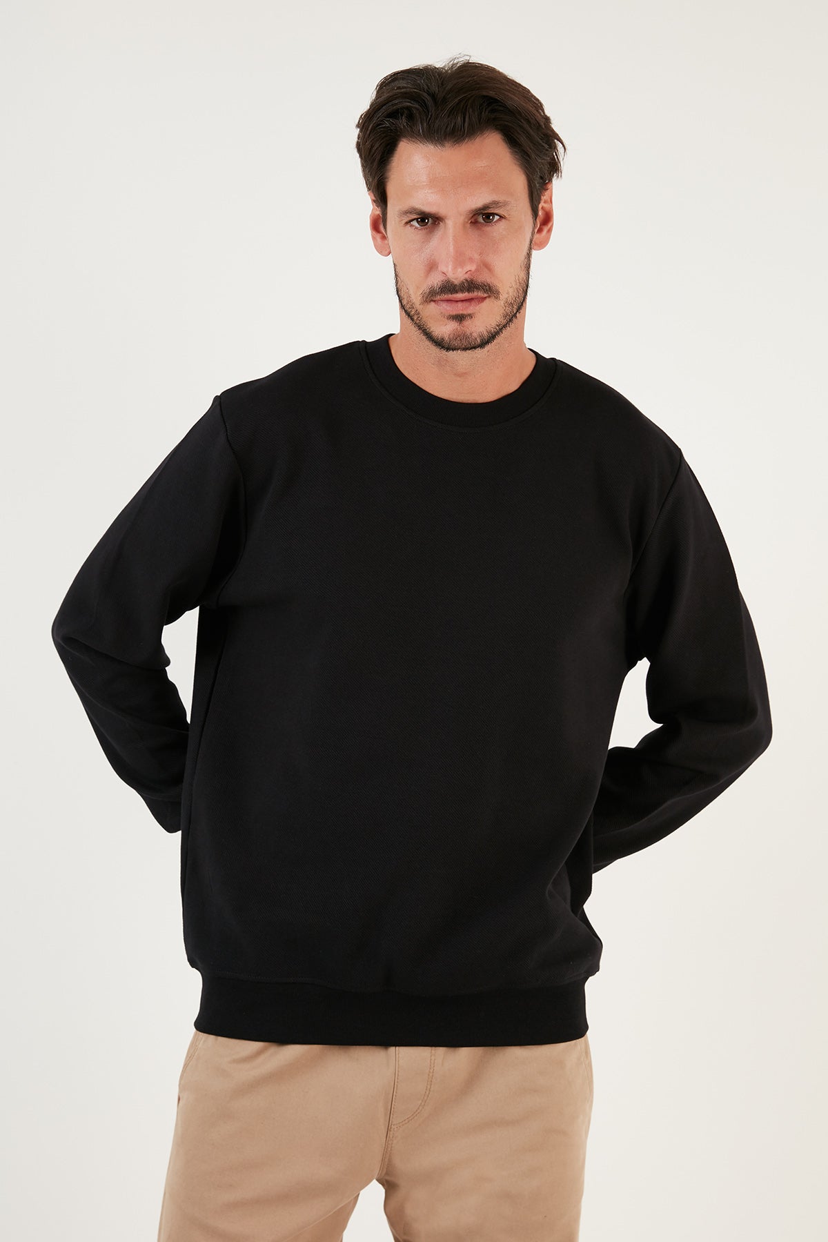 Buratti Pamuklu Bisiklet Yaka Regular Fit Basic Erkek Sweat 5905521 SİYAH