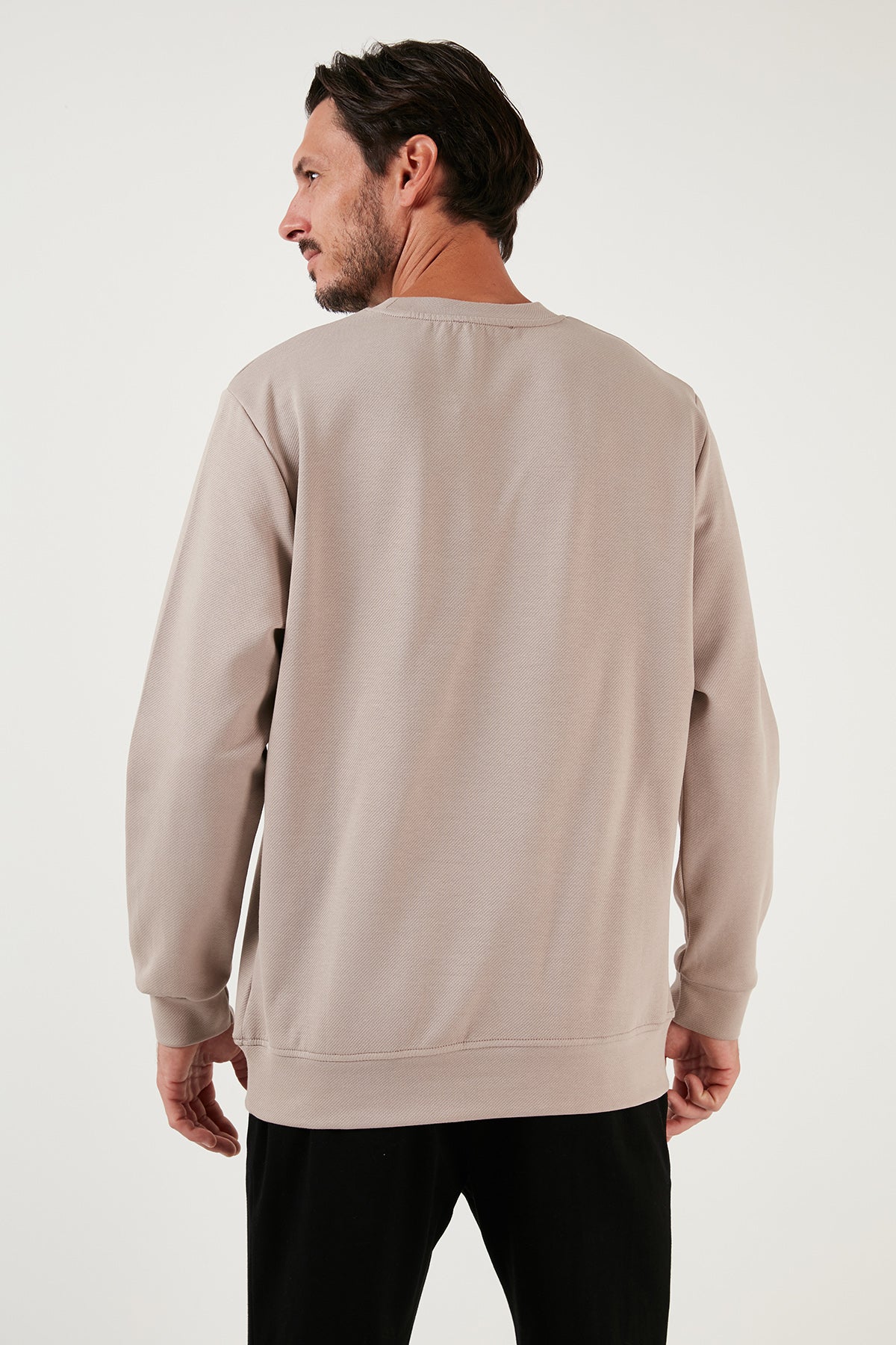 Buratti Pamuklu Bisiklet Yaka Regular Fit Basic Erkek Sweat 5905521 TAŞ