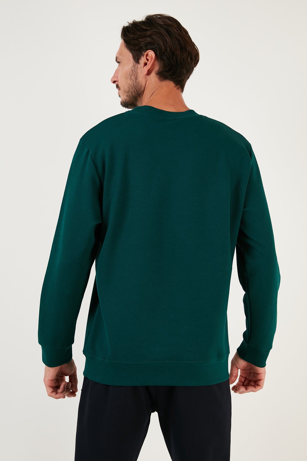 Buratti Pamuklu Bisiklet Yaka Regular Fit Basic Erkek Sweat 5905521 HUNTER