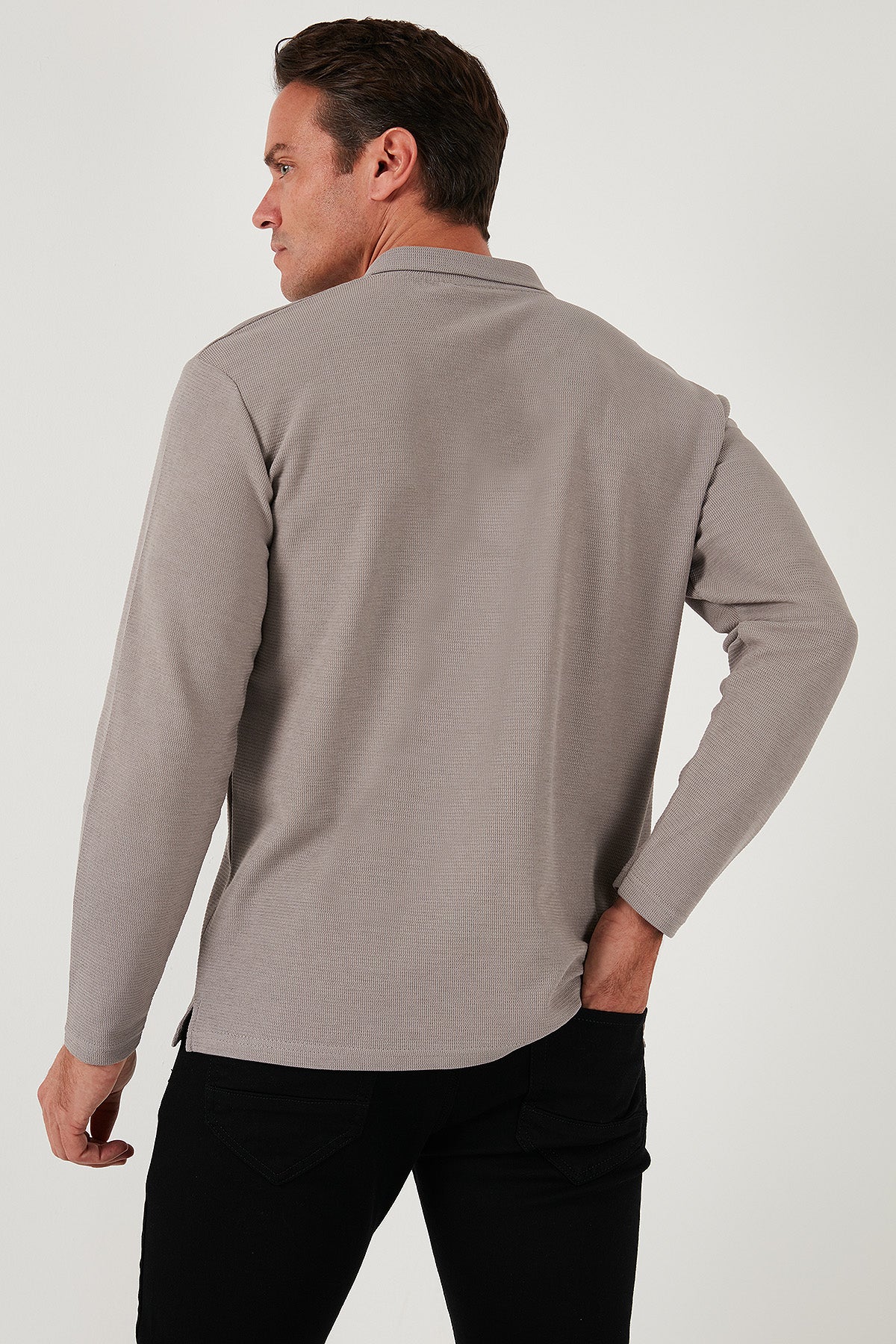 Buratti Pamuklu Regular Fit Polo Yaka Erkek Sweat 5905715 Kül