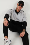 Buratti Renk Bloklu Regular Fit Yarım Fermuarlı Dik Yaka Erkek Sweat 5905719 SİYAH