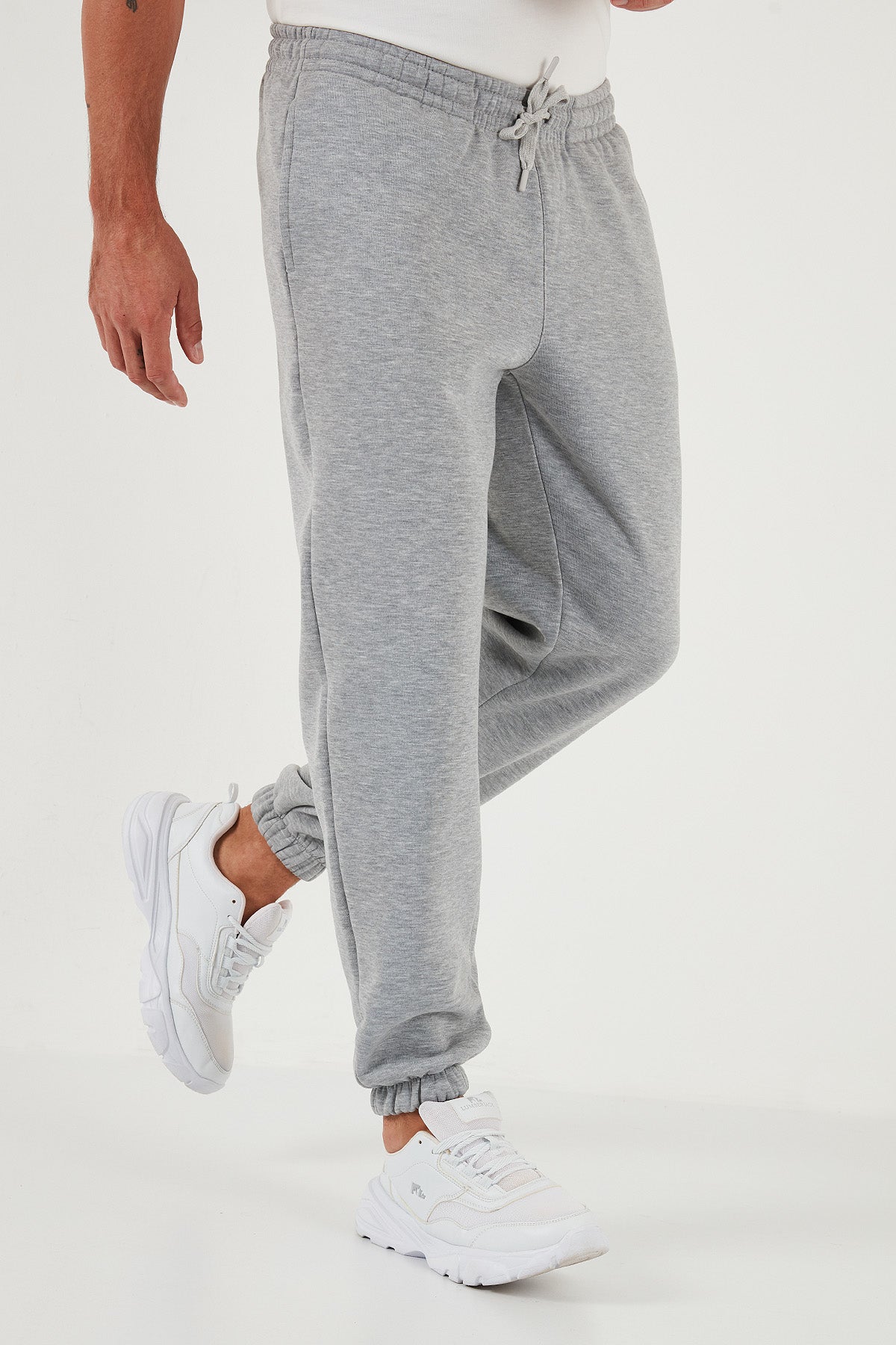 Buratti Pamuklu Regular Fit Normal Bel Lastikli Paça Cepli Erkek Eşofman Altı 59080153W4 GRİ MELANJ