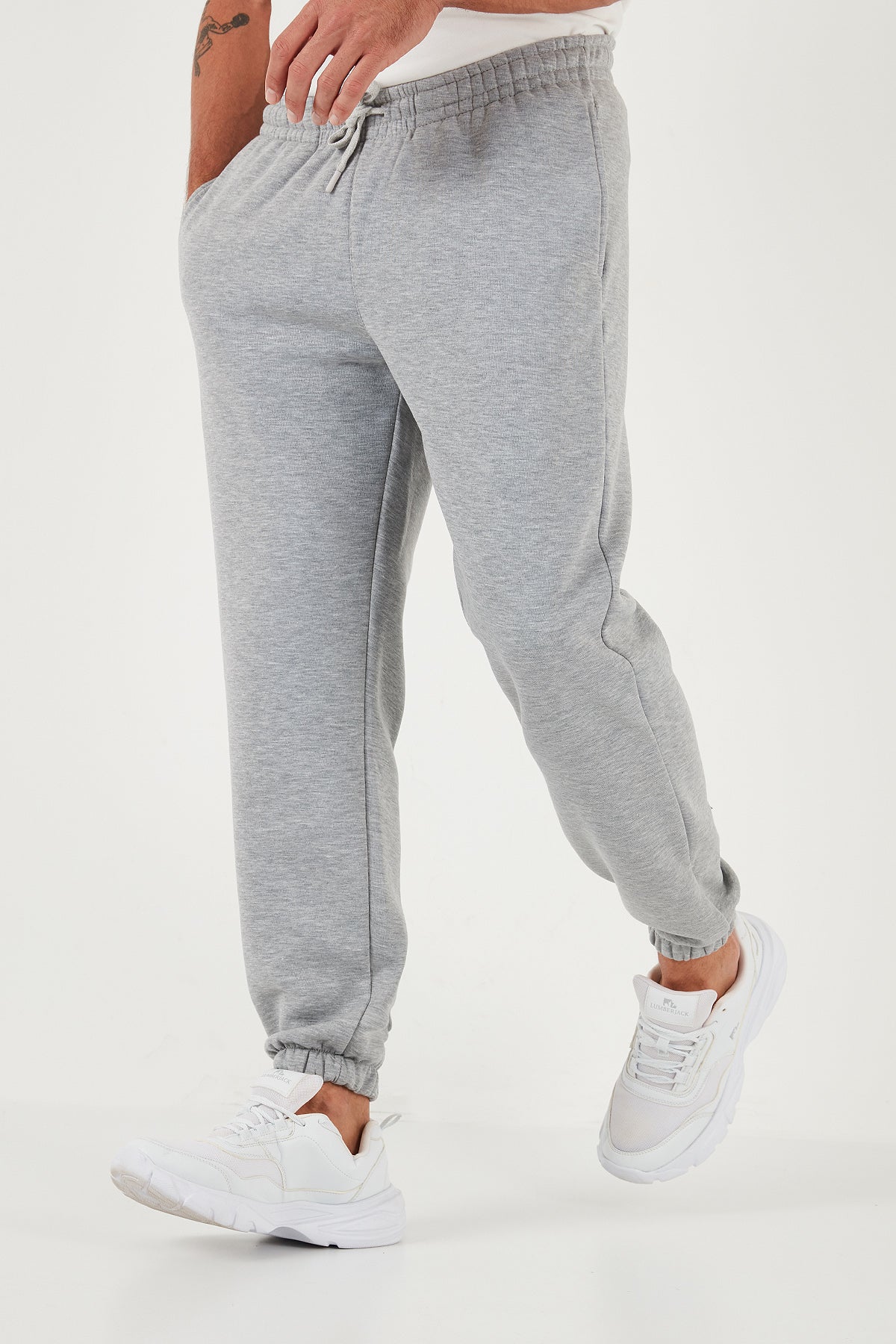 Buratti Pamuklu Regular Fit Normal Bel Lastikli Paça Cepli Erkek Eşofman Altı 59080153W4 GRİ MELANJ