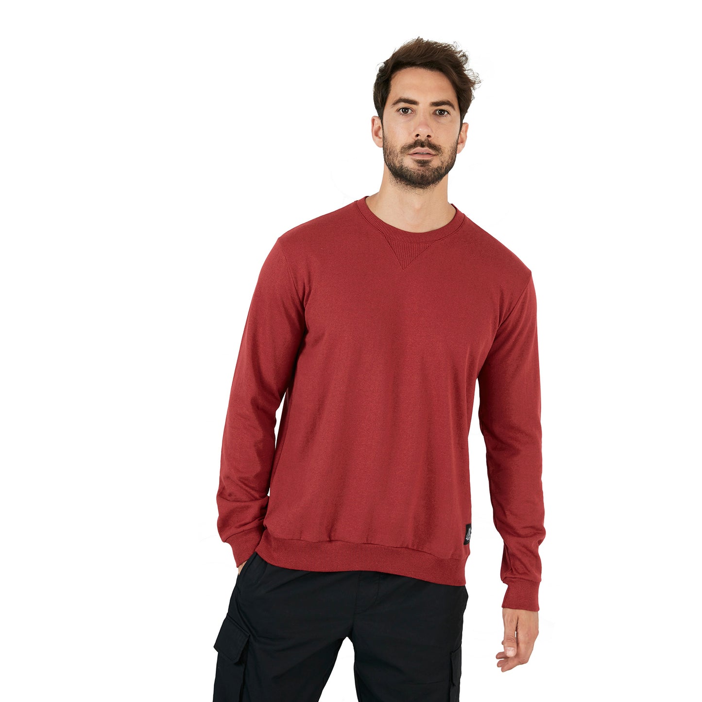 Buratti Şardonlu Slim Fit Bisiklet Yaka Kışlık Erkek Sweat 5975001 BORDO