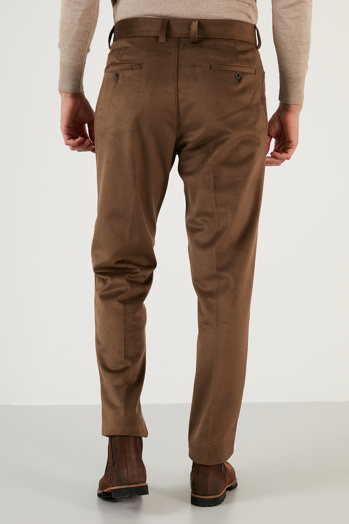 Buratti Normal Bel Regular Fit Düz Paça Erkek Kadife Pantolon 645MERLIN CAMEL