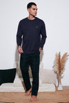 Buratti Pamuklu Regular Fit Bisiklet Yaka Ekoseli Erkek Pijama Takımı 6574001 LACİVERT