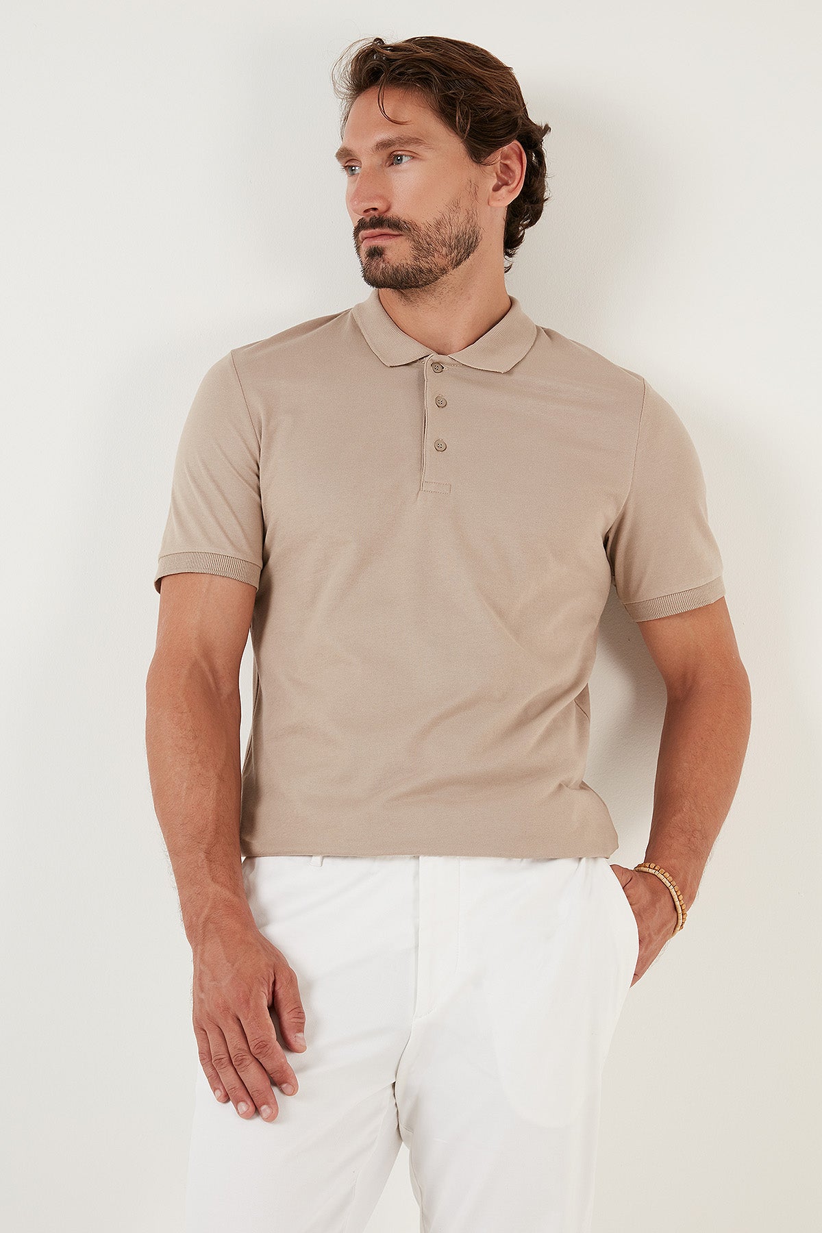 Buratti Pamuklu Regular Fit Düğmeli Erkek Polo Yaka T Shirt 4362050 TAŞ