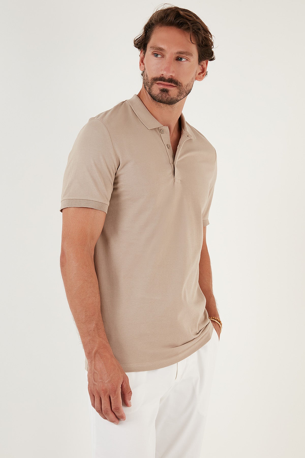 Buratti Pamuklu Regular Fit Düğmeli Erkek Polo Yaka T Shirt 4362050 TAŞ