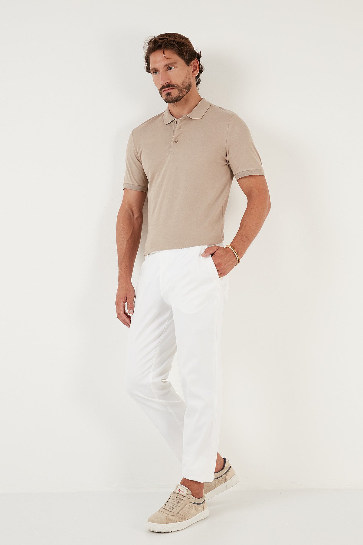 Buratti Pamuklu Regular Fit Düğmeli Erkek Polo Yaka T Shirt 4362050 TAŞ