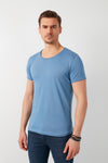Buratti % 100 Pamuklu Bisiklet Yaka Basic Erkek T Shirt 5412008 İNDİGO