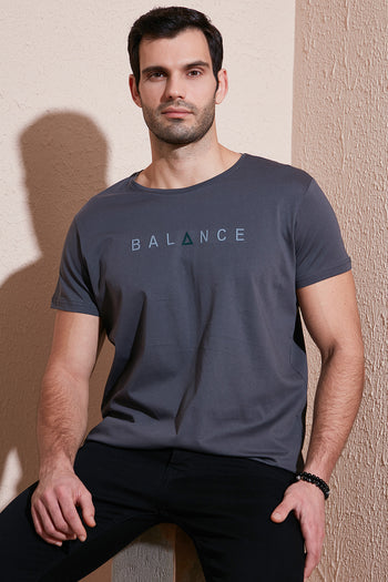 Buratti Pamuklu Slim Fit Bisiklet Yaka Erkek T Shirt 541BALANCE FÜME