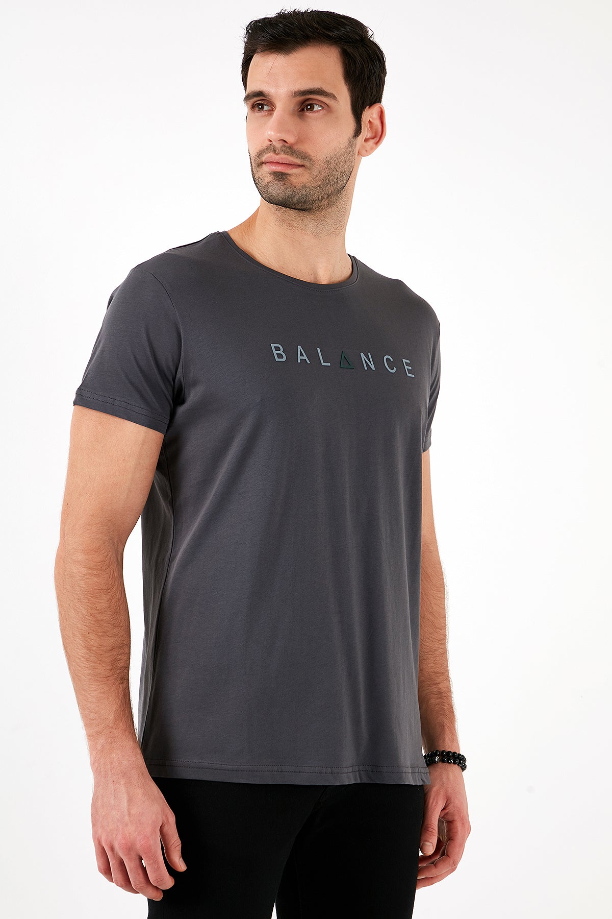 Buratti Pamuklu Slim Fit Bisiklet Yaka Erkek T Shirt 541BALANCE FÜME