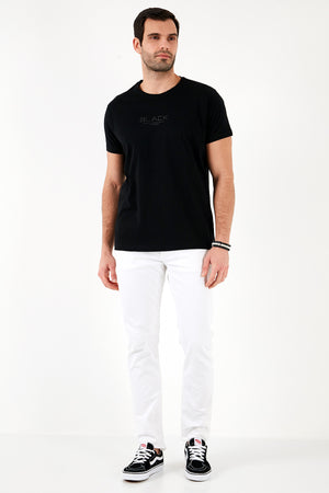 Buratti Pamuklu Slim Fit Bisiklet Yaka Erkek T Shirt 541FOLLOW SİYAH