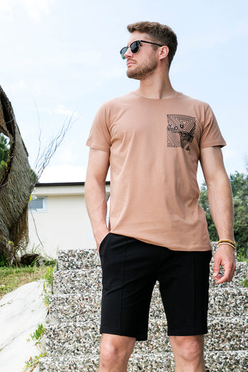 Buratti Baskılı Bisiklet Yaka % 100 Pamuk Slim Fit Erkek T Shirt 541FORYOU BİSKÜVİ