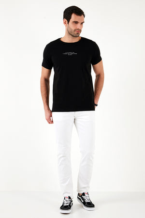 Buratti Pamuklu Slim Fit Bisiklet Yaka Erkek T Shirt 541IFIT SİYAH