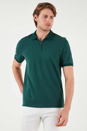 Buratti Pamuklu Regular Fit Yarım Fermuarlı Erkek Polo Yaka T Shirt 5901029 HUNTER