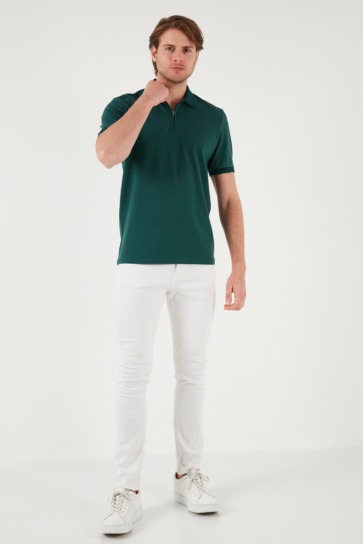 Buratti Pamuklu Regular Fit Yarım Fermuarlı Erkek Polo Yaka T Shirt 5901029 HUNTER