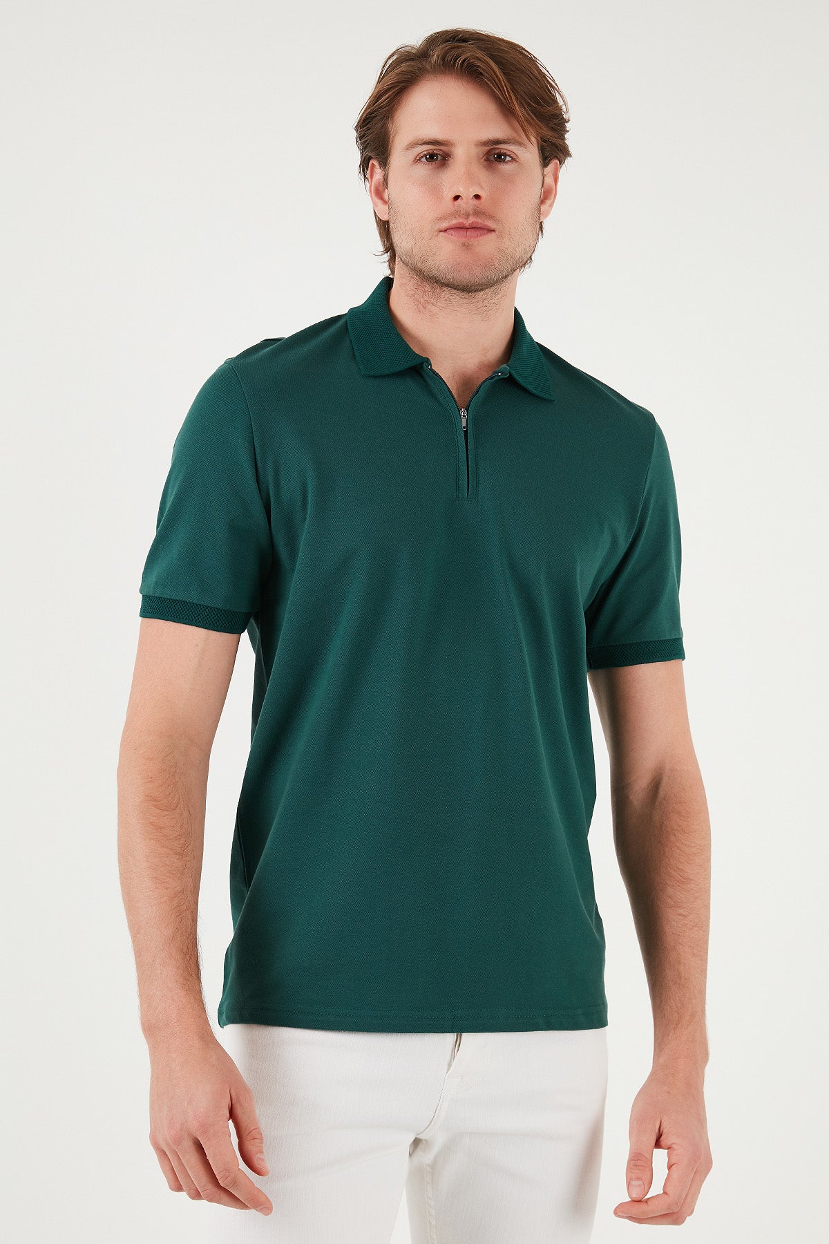 Buratti Pamuklu Regular Fit Yarım Fermuarlı Erkek Polo Yaka T Shirt 5901029 HUNTER