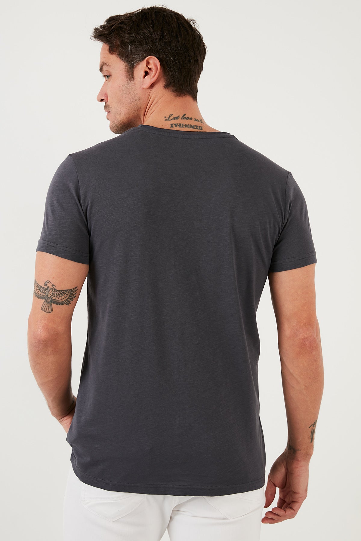 Buratti Bisiklet Yaka % 100 Pamuk Regular Fit Basic Erkek T Shirt 59020001 ANTRASİT