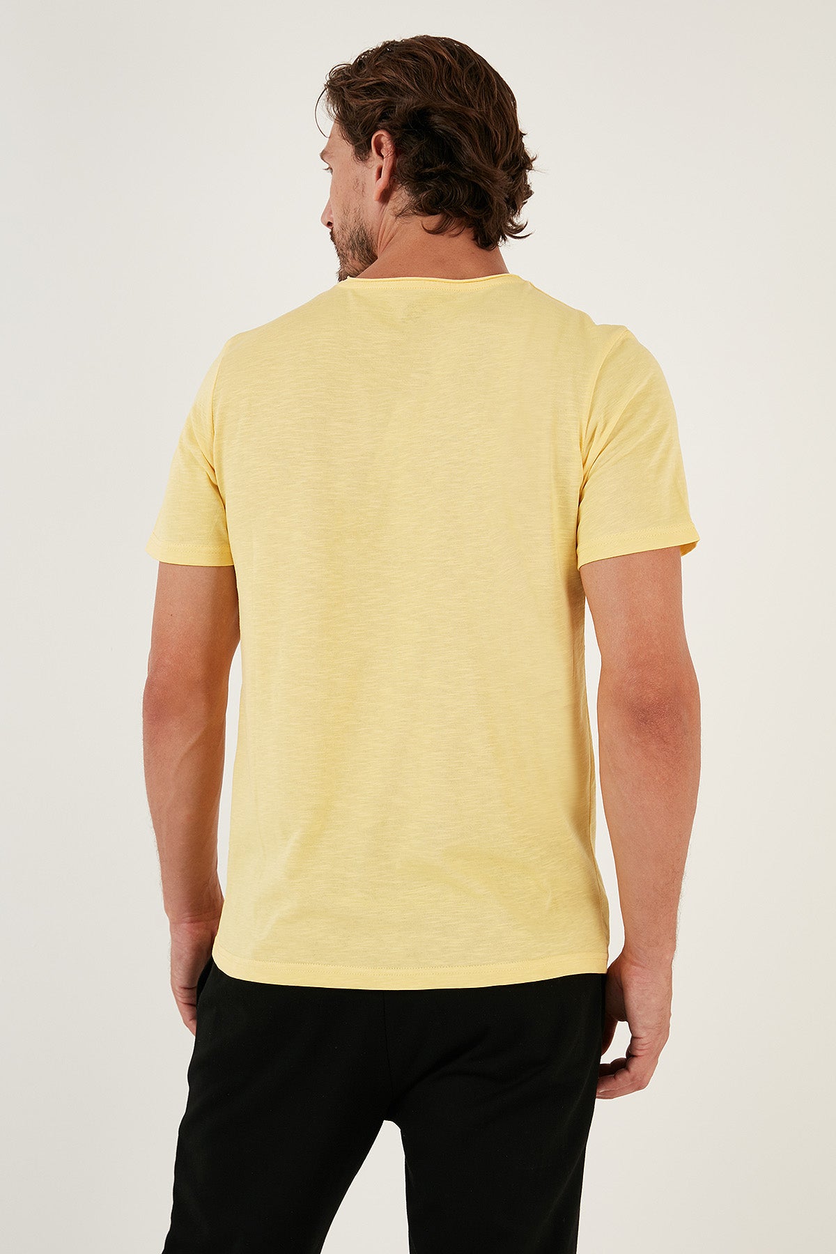 Buratti Bisiklet Yaka % 100 Pamuk Regular Fit Basic Erkek T Shirt 59020001 LİMON