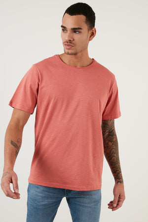 Buratti Bisiklet Yaka % 100 Pamuk Regular Fit Basic Erkek T Shirt 59020001 KİREMİT