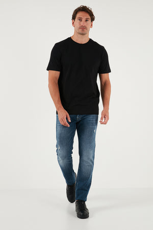 Buratti Pamuklu Regular Fit Bisiklet Yaka Erkek T Shirt 59020204 SİYAH