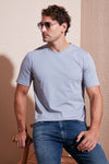 Buratti Pamuklu Regular Fit Bisiklet Yaka Erkek T Shirt 59020204 GRİ