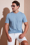 Buratti Pamuklu Regular Fit Bisiklet Yaka Erkek T Shirt 59020204 MAVİ