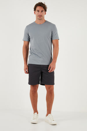 Buratti Pamuklu Regular Fit Bisiklet Yaka Erkek T Shirt 59020204 AÇIK GRİ