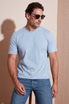 Buratti Pamuklu Regular Fit Bisiklet Yaka Erkek T Shirt 59020204 AÇIK MAVİ