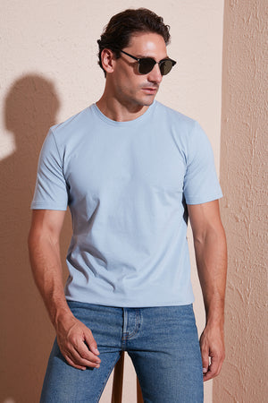 Buratti Pamuklu Regular Fit Bisiklet Yaka Erkek T Shirt 59020204 AÇIK MAVİ