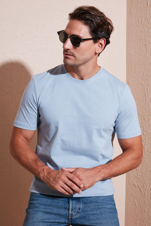 Buratti Pamuklu Regular Fit Bisiklet Yaka Erkek T Shirt 59020204 AÇIK MAVİ
