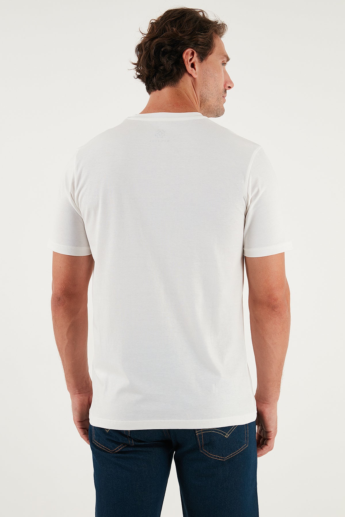 Buratti Pamuklu Regular Fit Bisiklet Yaka Erkek T Shirt 59020204 EKRU