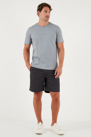 Buratti Pamuklu Baskılı Regular Fit Bisiklet Yaka Erkek T Shirt 59020205 AÇIK GRİ