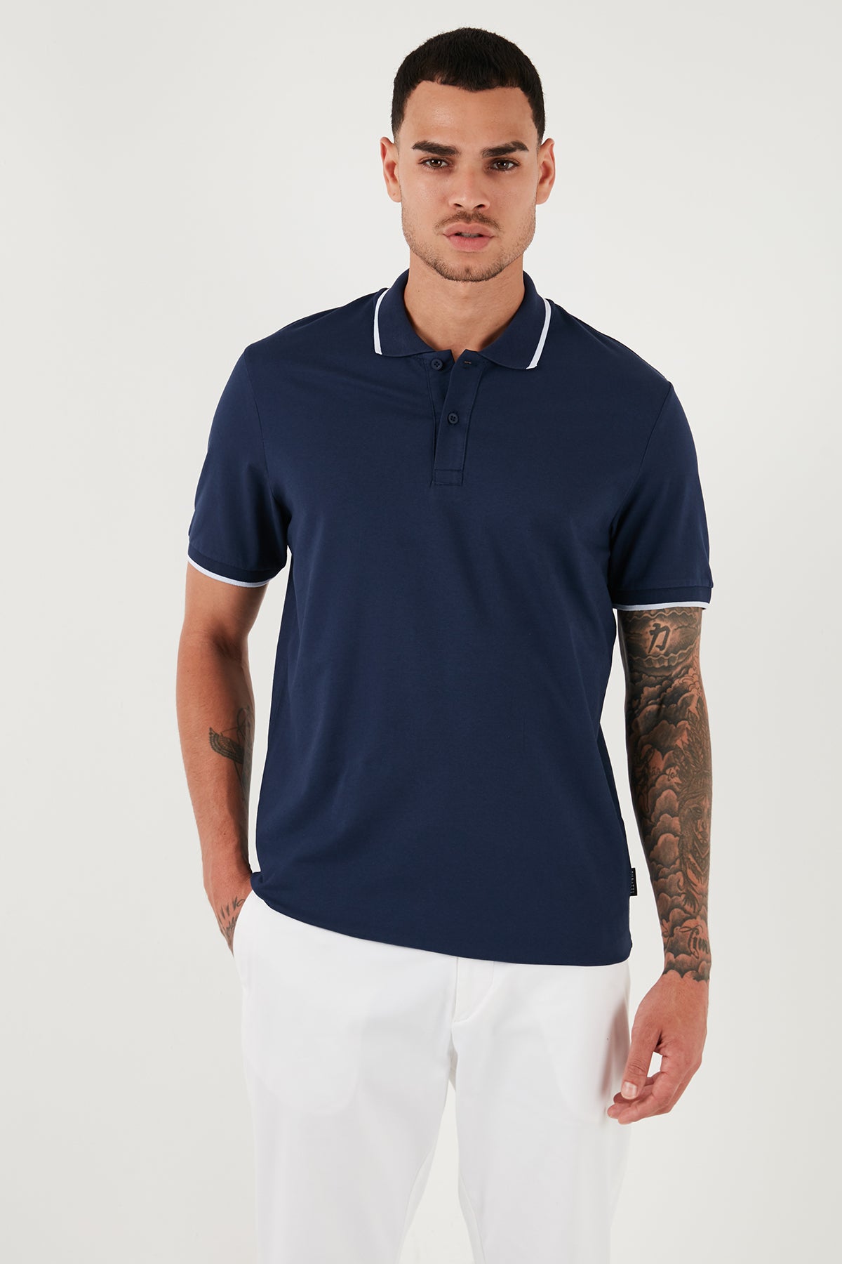 Buratti Pamuklu Regular Fit Erkek Polo Yaka T Shirt 5902063 İNDİGO