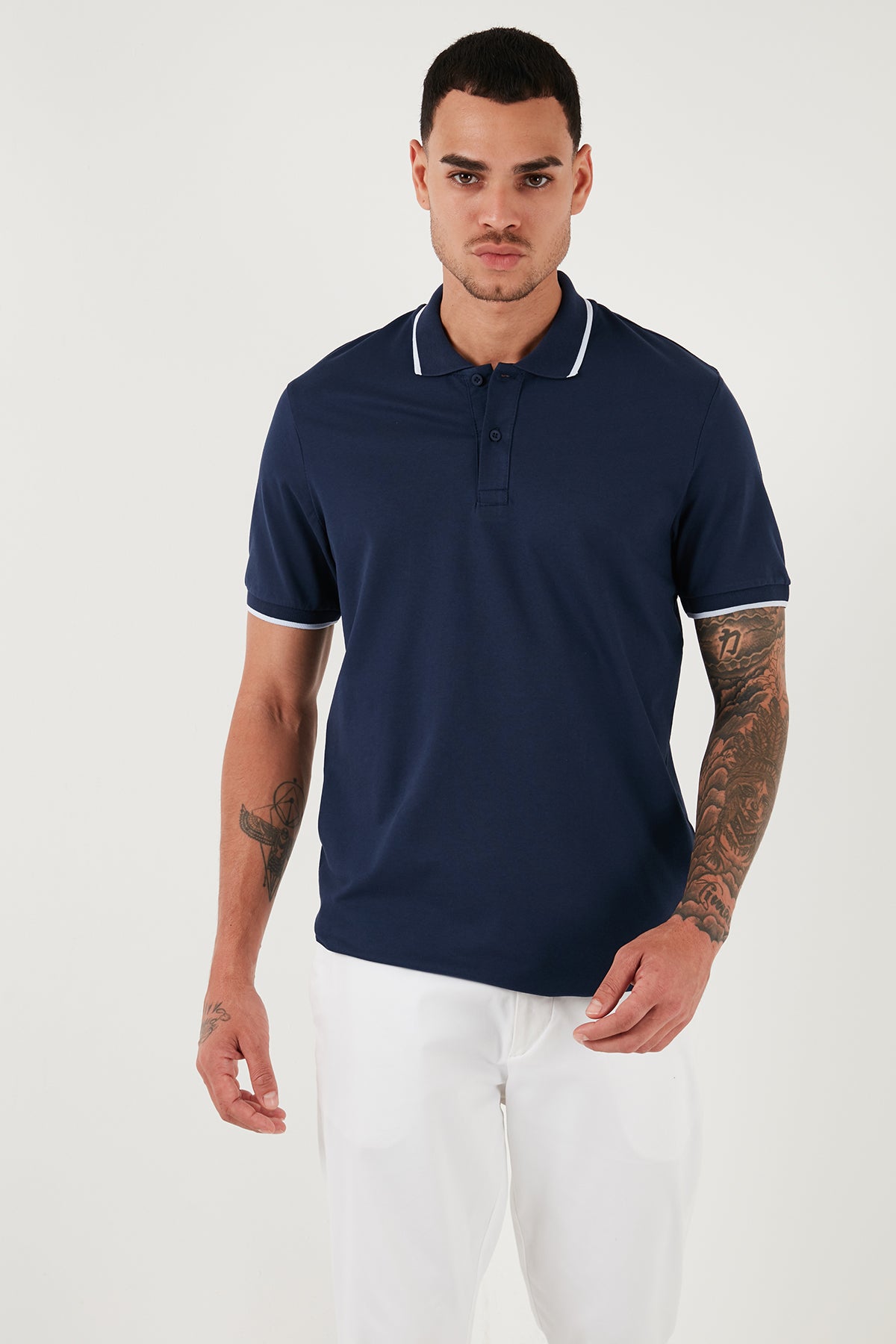 Buratti Pamuklu Regular Fit Erkek Polo Yaka T Shirt 5902063 İNDİGO