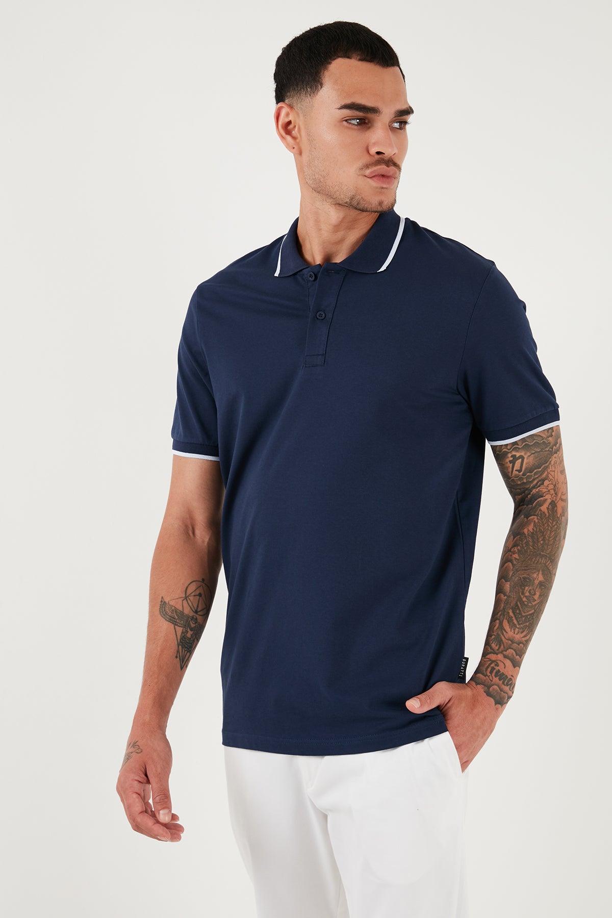 Buratti Pamuklu Regular Fit Erkek Polo Yaka T Shirt 5902063 İNDİGO