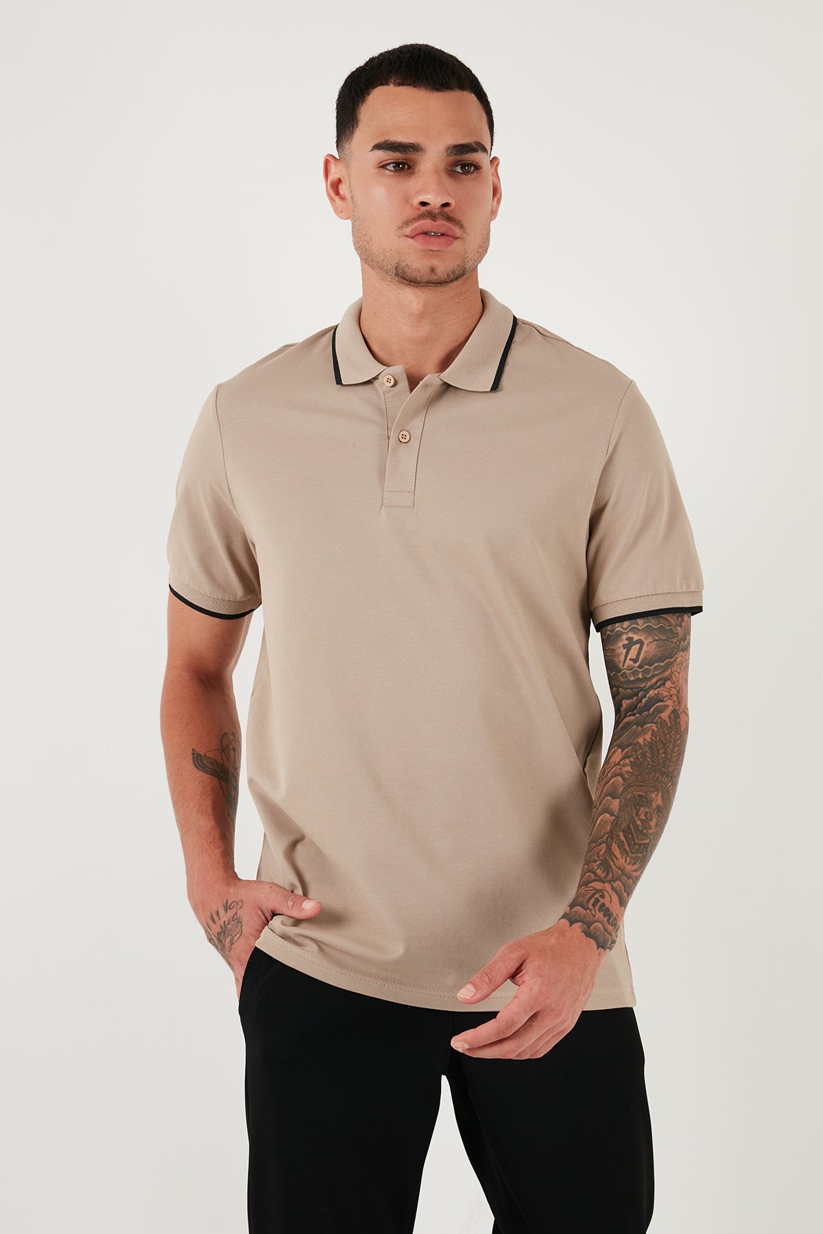 Buratti Pamuklu Regular Fit Erkek Polo Yaka T Shirt 5902063 VİZON